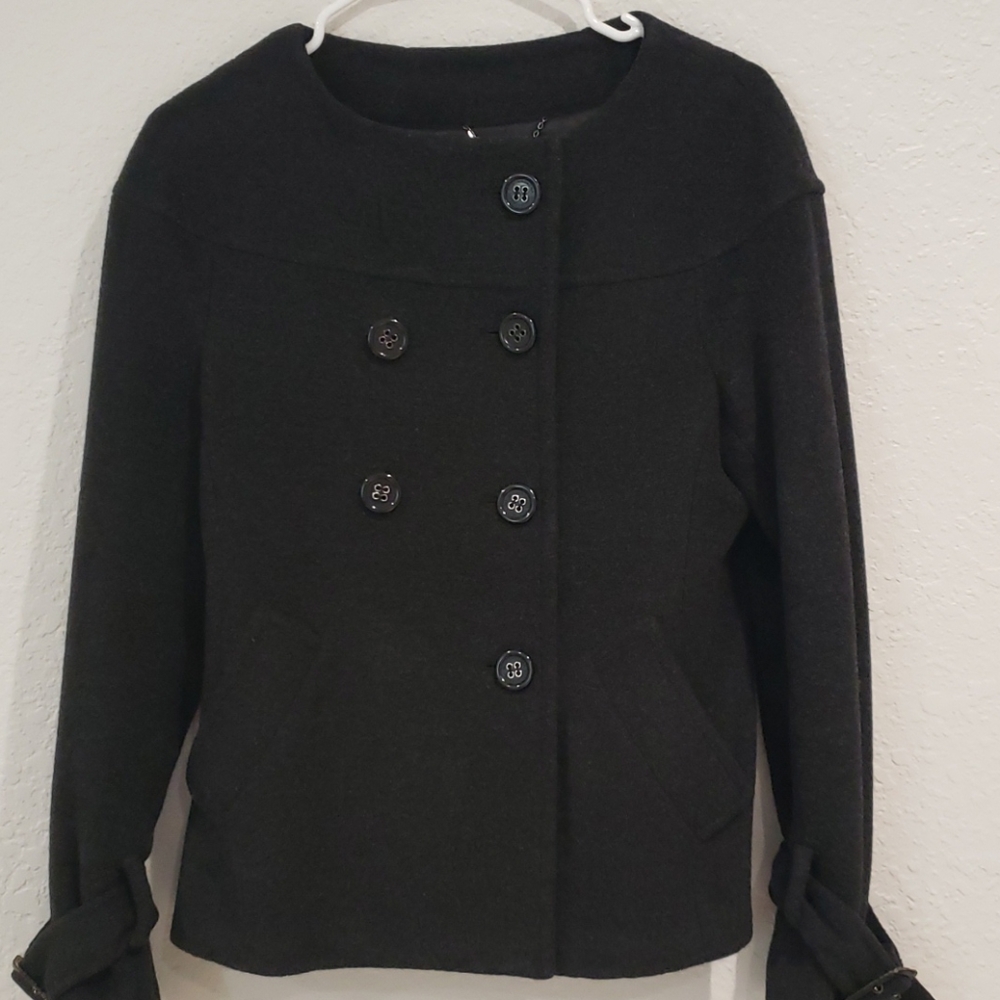 BCBG Maxazria Black/ Grey Wool Jacket